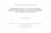 Housing Policy for Low-income Households (Ger areas) in Mongolia: Based on Generic Characteristics of Developing Countries