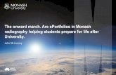 The onward march, Are ePortflios in Monash radiography helping students prepare for life after University.