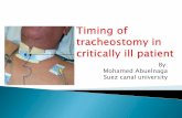 Timing of tracheostomy in critically ill patients