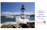 Profiling lexical diversity in college level writing