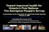 Toward improved health for Ontario's First Nations: