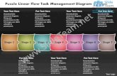 Puzzle linear flow task management diagram 7 stages best flowchart power point slides