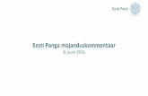 Eesti Panga majanduskommentaar 8.06.2016