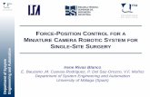 IROS 2013 - Force-Position Control for a Miniature Camera Robotic System for Single-Site Surgery