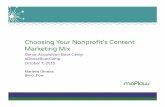 Choosing Your Nonprofit’s Content Marketing Mix