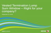 Vested Termination Lump Sum Window Right for your  · PDF fileVested Termination Lump Sum Window – Right for your company? September 25, 2014