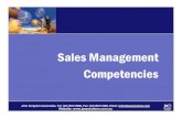 Sales Management Competencies - · PDF fileSales Management Competencies John Sergeant ... Field Sales and Account Manager ... the planning process to build individual self-reliance