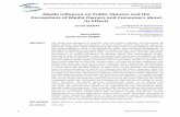 Media influence on Public Opinion and the Perceptions of · PDF fileKEY WORDS Media influence, public opinion, perceptions of media owners, media consumers JEL CODES O32, L82 . 10