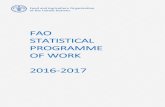 FAO Statistical Programme of Work 2016- · PDF fileii Table of Contents . SECTION ONE: Statistics at FAO and the FAO Corporate Statistical Programme of Work..... 1 1. Introduction