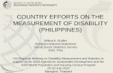 COUNTRY EFFORTS ON THE MEASUREMENT OF DISABILITY (PHILIPPINES) · PDF filecountry efforts on the measurement of disability (philippines) ... sso, psa un regional meeting ... 54 3,883,791