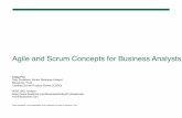 Agile and Scrum Concepts for Business · PDF fileScrum Framework 3 Roles: – Product Owner – Scrum Master – Team Member – External Resources Ceremonies: – Sprint Planning