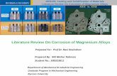 Literature Review On Corrosion of Magnesium Alloysrravindr/Literature Review On Corrosion of... · Pitting corrosion will occur at free corrosion potential of magnesium, when exposed