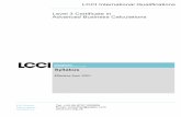LCCI International Qualifications Level 3 Certificate in ... · PDF file LCCI International Qualifications Syllabus Effective from 2001 Level 3 Certificate in Advanced Business Calculations