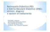 Retinopatia Diabetica (RD) e Edema Maculare Diabetico · PDF fileRetinopatia Diabetica (RD) e Edema Maculare Diabetico (DME): sintomi, diagnosi e opzioni di trattamento Rosangela Lattanzio