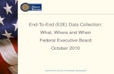 End-To-End (E2E) Data Collection: What, Where and When ... (E2E) Metrics... · End-To-End (E2E) Data Collection: What, Where and When. Federal Executive Board. October 2010
