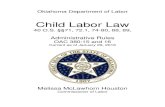 Child Labor Law - Oklahoma · PDF fileFAQ about Child Labor Law in Oklahoma ii 71 Restrictions on employment of children under sixteen 1 72.1 Certain occupations not