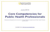 Core Competencies for Public Health · PDF fileCore Competencies for ... data collection and analysis, fieldwork, program planning, outreach, communications, customer service, and