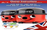 Owner Instructions - Henry Owner Instructions Warning! Read instructions before using the machine  HVR 200-22 - HET 200-22 HVX 200-22 - HVR 200-22 (Micro)