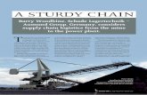 A STURDY CHAIN - AUMUND Fö · PDF filestockpiles where segregation of ... and bridge type reclaimers with dual ... discharged by continuous ship unloader (CSU) or grab cranes,