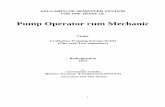 Pump Operator cum Mechanic - DGE&T · PDF file1 SYLLABUS OF SEMESTER SYSTEM FOR THE TRADE OF Pump Operator cum Mechanic Under Craftsmen Training Scheme (CTS) (One year/Two Semesters)