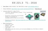 EE 221.3 T1 - 2016 - College of Engineering 1_Signals.pdf · – Text book: "Microelectronic Circuits,” 7 th Ed., Sedra/Smith (Ch.1,2,3,4,5,6,7). – Equipment: Analog Discovery