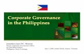 Corporate Governance in the Philippines · PDF fileunde Jonathan Juan DC. Moreno Head, Corporate Governance Office & Chief Risk Officer Philippine Stock Exchange Corporate Governance