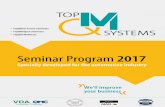 Seminar Program 2017 - TopQMtopqm.com/en/services/schulung-und-training/20170503_seminar... · Seminar Program 2017 ... VDA 6.3 Qualification for Process Auditor ... VDA Band 6.3