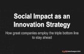 Social Impact as an Innovation Strategy - People Fund · PDF fileSocial Impact as an Innovation Strategy ... Charity Water Blake Mycoskie, TOMS Shoes. ... accountability, and transparency