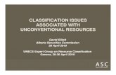 CLASSIFICATION ISSUES ASSOCIATED WITH UNCONVENTIONAL · PDF fileCLASSIFICATION ISSUES ASSOCIATED WITH UNCONVENTIONAL RESOURCES ... significant quantity of recoverable hydrocarbons.