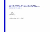 ELECTRIC POWER AND MACHINES ENGINEERING … EE1 Power Course Syllabi.pdf · EE 253 – ELECTRICAL AND ELECTRONIC MEASUREMENTS (4,3,3) 4 Credits (Core course offered in Fall and Spring