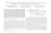 A Single-Stage Three-Phase AC-AC Converter for · PDF fileA Single-Stage Three-Phase AC-AC Converter for Inductive Power Transfer Systems Masood Moghaddami Electrical and Computer