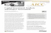 Capital Investment Analysis and Project Assessment · PDF fileCapital Investment Analysis and Project Assessment ... economic profitability and financial feasibility ... present value