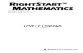 LEVEL E LESSONS - rightstartmath.comrightstartmath.com/wp-content/uploads/2016/08/RS2-Level-E-Sampler.… · LEVEL E LESSONS Second Edition ... Decimals and Percents ... She also