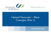 Optical Networks – Basic Concepts (Part 1) · PDF fileIntroduction What is an optical network? Optical devices and components Basic concepts in optical networking Optimization of