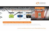 Which of these AEDs fully self-test every day ? Only ... · PDF fileWhich of these AEDs fully self-test every day ? ... Cardiac Science Powerheart® Automated External Defibrillator