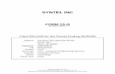FORM 10-Q - NASDAQ OMX Corporate Solutionsfiles.shareholder.com/downloads/SYNT/0x0xS1193125-08-173300/... · table of contents syntel, inc. and subsidiaries condensed consolidated