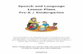 Speech and Language Lesson Plans Pre-K / Kindergartenbilinguistics.com/wp-content/uploads/2014/08/SLLP-Animals-Chapter... · lesson plan template, and an example of a plan. Enjoy!