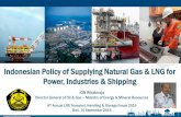 Indonesian Policy of Supplying Natural Gas & LNG for Power ... GENERAL OF  · PDF filePLTGU/MGU PLTG/MG MPP Land based Regas Terminal LNG Iso tank Regas System Small Vessel Route