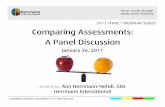 2011 THINC WEBINAR SERIES Comparing Assessments: A · PDF fileMBTI®: Widely used for insights about personality tendencies Sustains long term personal and professional development