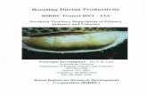 Boosting Durian Productivity - Territory Stories: · PDF fileBoosting Durian Productivity RIRDC Project DNT-13A Principal Investigator: Dr T K Lim Technical Officer: L Luders Horticulture
