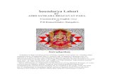 Soundarya Lahari - Vedic  · PDF fileSoundarya Lahari BY ADHI SANKARA BHAGAVAT PADA. Translated in to English verse BY P.R.Ramachander, Bangalore. Introduction Soundarya