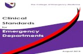 Clinical standards for - THE COLLEGE OF EMERGENCY MEDICINE Standards and Guidance... · Clinical Standards for Emergency Departments (Aug 2014) 1 Emergency The College of Emergency