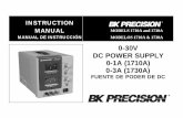 MANUAL DE INSTRUCCIÓN MODELOS 1710A & 1730A · PDF file0-30V DC POWER SUPPLY 0-1A (1710A) 0-3A ... Do not float the power supply output to more than 100 volts peak with ... Low 0