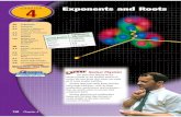 Exponents and RootsExponents and Roots - McDougal · PDF file4B Roots 4-5 Squares and Square Roots ... 4-7 The Real Numbers LAB Explore Right Triangles 4-8 The Pythagorean Theorem