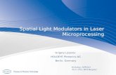 Spatial Light Modulators in Laser Microprocessing · PDF fileGrigory Lazarev HOLOEYE Photonics AG Berlin, Germany Spatial Light Modulators in Laser Microprocessing Workshop: APPOLO
