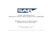 MDM 7.1 Import Manager Reference Guide - SAP · PDF fileMDM Import Manager Reference Guide iii Contents Introduction ..... 13