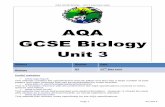 AQA GCSE Biology82.113.165.182/files/B3 Revision.pdf · AQA GCSE Biology – Unit 3 summary notes Page 2 4/1/2014 Unit 3 Summary We need to understand how biological and environmental