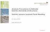 Analysis Procedures to Estimate Seismic Demands for ... Analysis... · Analysis Procedures to Estimate Seismic Demands ... history methods 27 May 2015 Seismic Lessons ... to a response