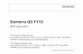 Siemens Q3 FY12 - Home - English · PDF fileThe Press Conference Call ... flow, or FCF; cash conversion rate, ... – NSN expects uncertainty regarding amount and timing of