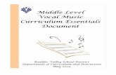 Middle Level Vocal Music Introduction[1] Curriculum Documents... · Sixth Grade Beginning Choir…………………… ... Middle Level Vocal Music Curriculum Essentials ...